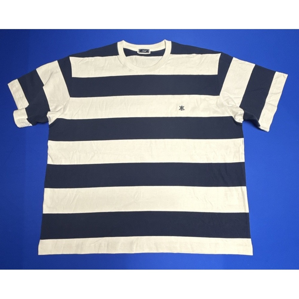 Kith Stripe Alex II Boxy Tee Sandrift khma030127-104 Men's XL Apparel